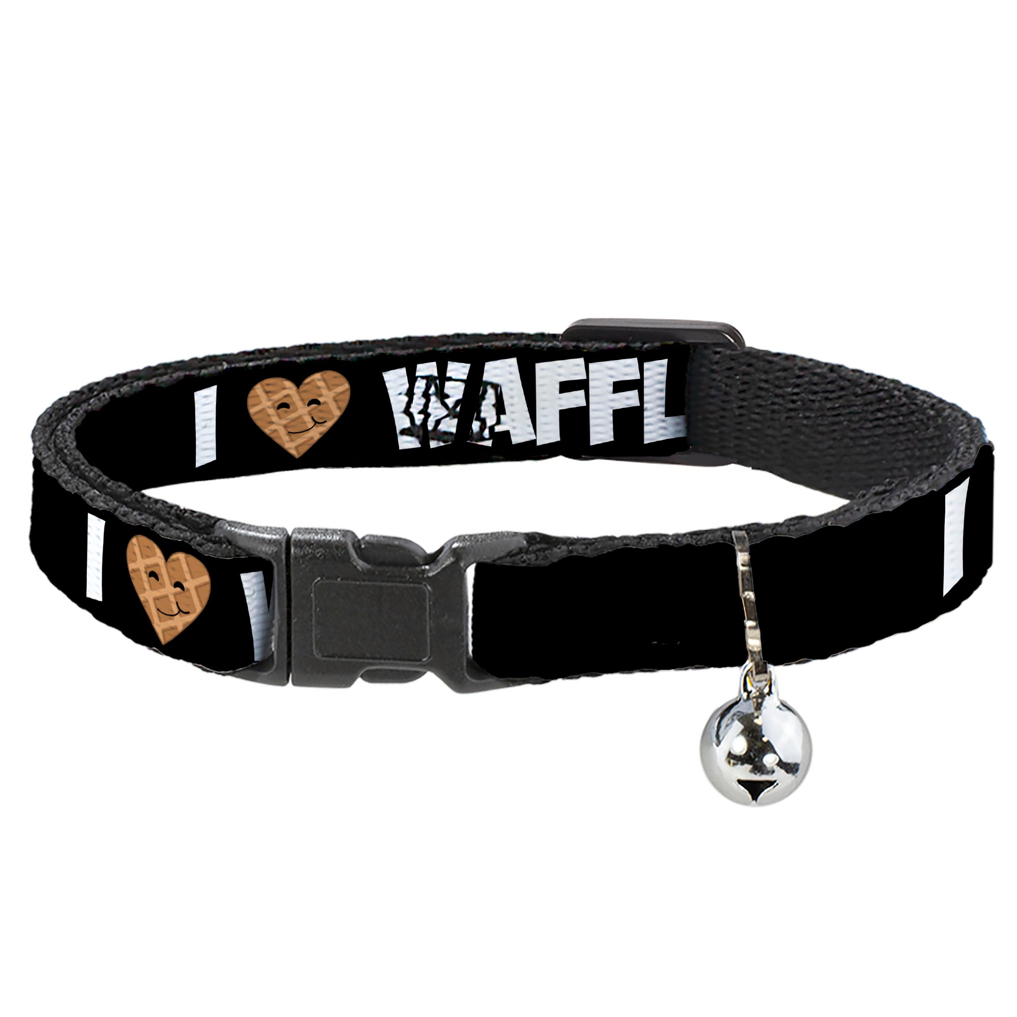Cat Collar Breakaway - I "Heart" WAFFLES Text Breakaway Cat Collars Buckle-Down
