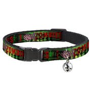 Cat Collar Breakaway - I "Brain" ZOMBIES Black Green Red Breakaway Cat Collars Buckle-Down