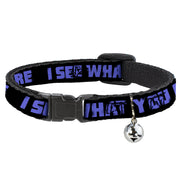Cat Collar Breakaway - I SEE WHAT YOU DID THERE Weathered Black Purple Breakaway Cat Collars Buckle-Down