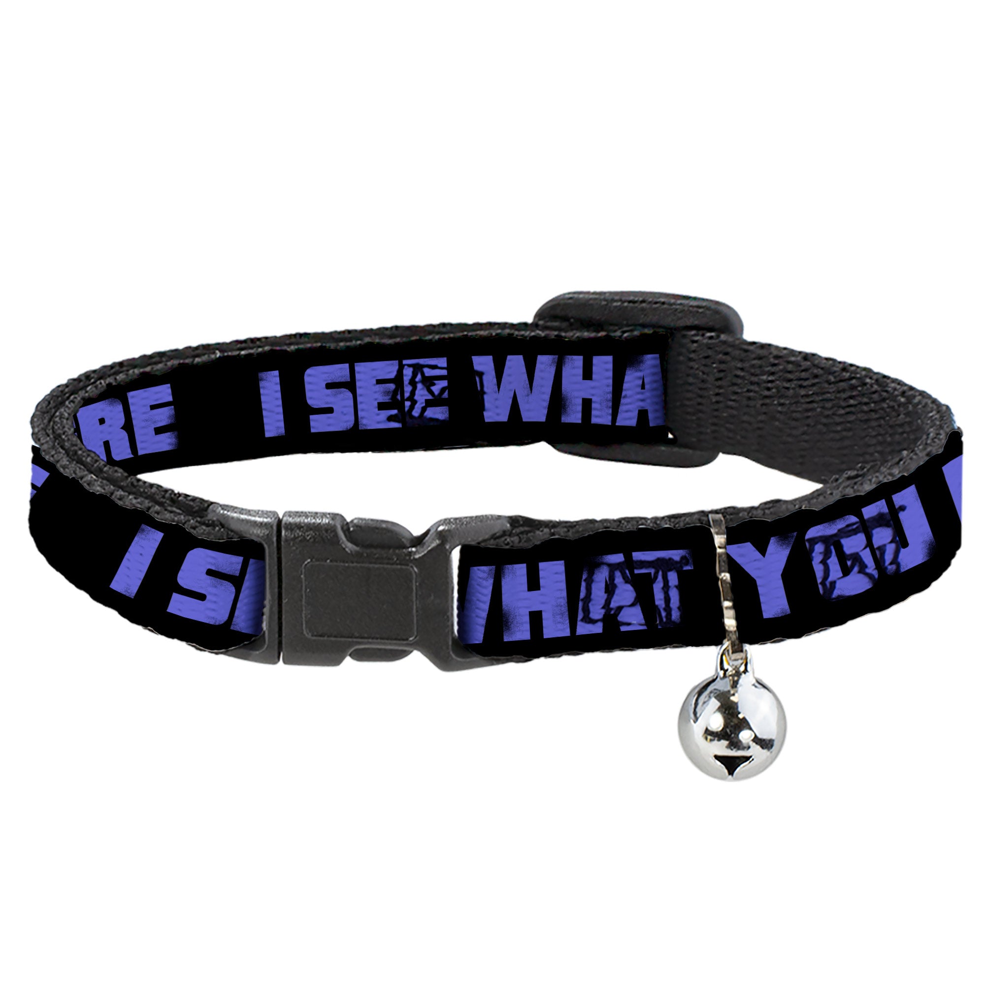 Cat Collar Breakaway - I SEE WHAT YOU DID THERE Weathered Black Purple Breakaway Cat Collars Buckle-Down