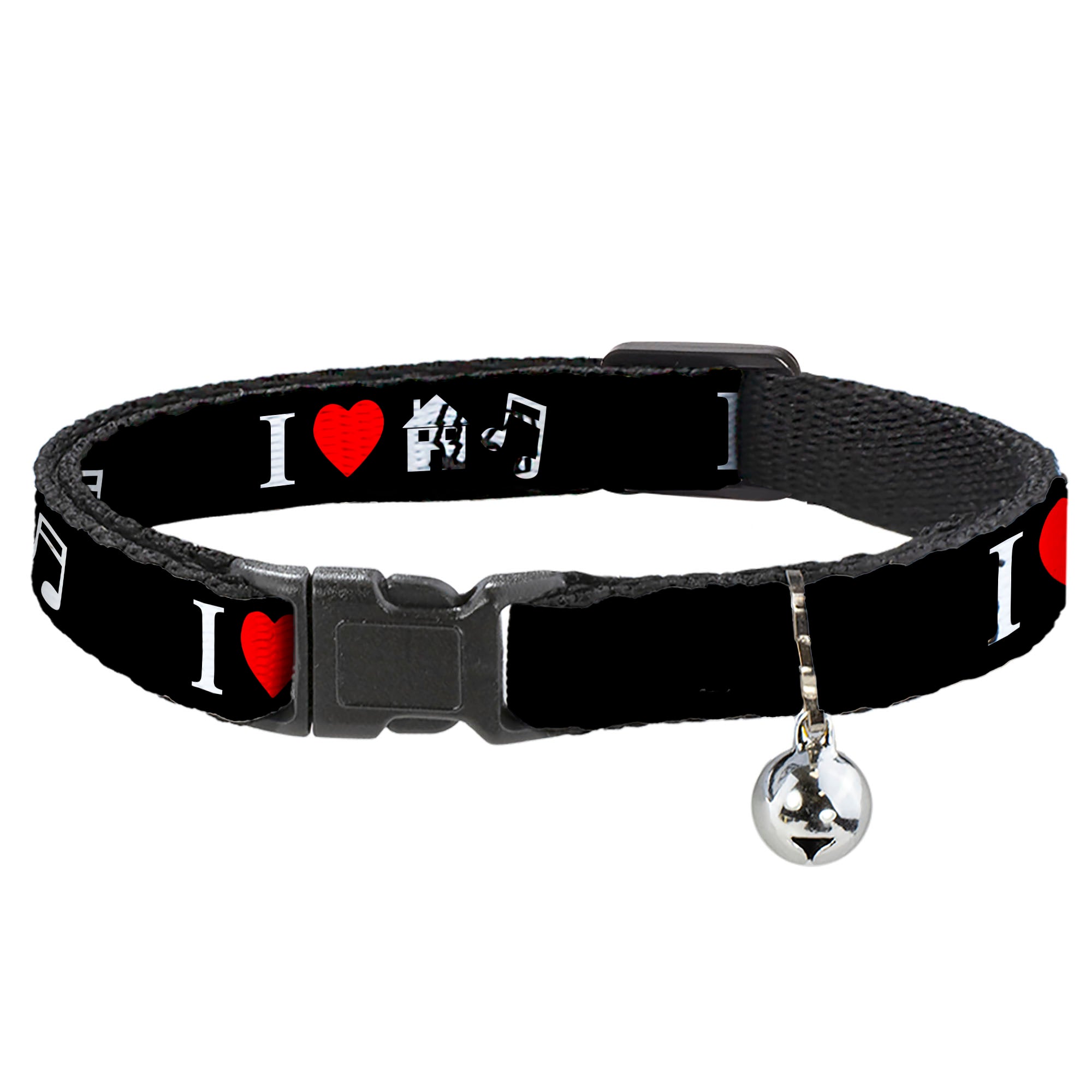 Cat Collar Breakaway - I "Heart House Music" Breakaway Cat Collars Buckle-Down