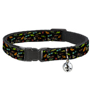 Cat Collar Breakaway - Insects Scattered Black Breakaway Cat Collars Buckle-Down