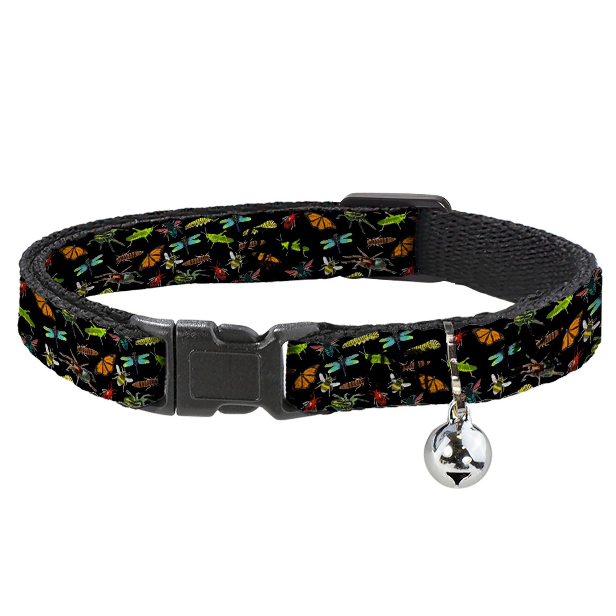 Cat Collar Breakaway - Insects Scattered Black Breakaway Cat Collars Buckle-Down