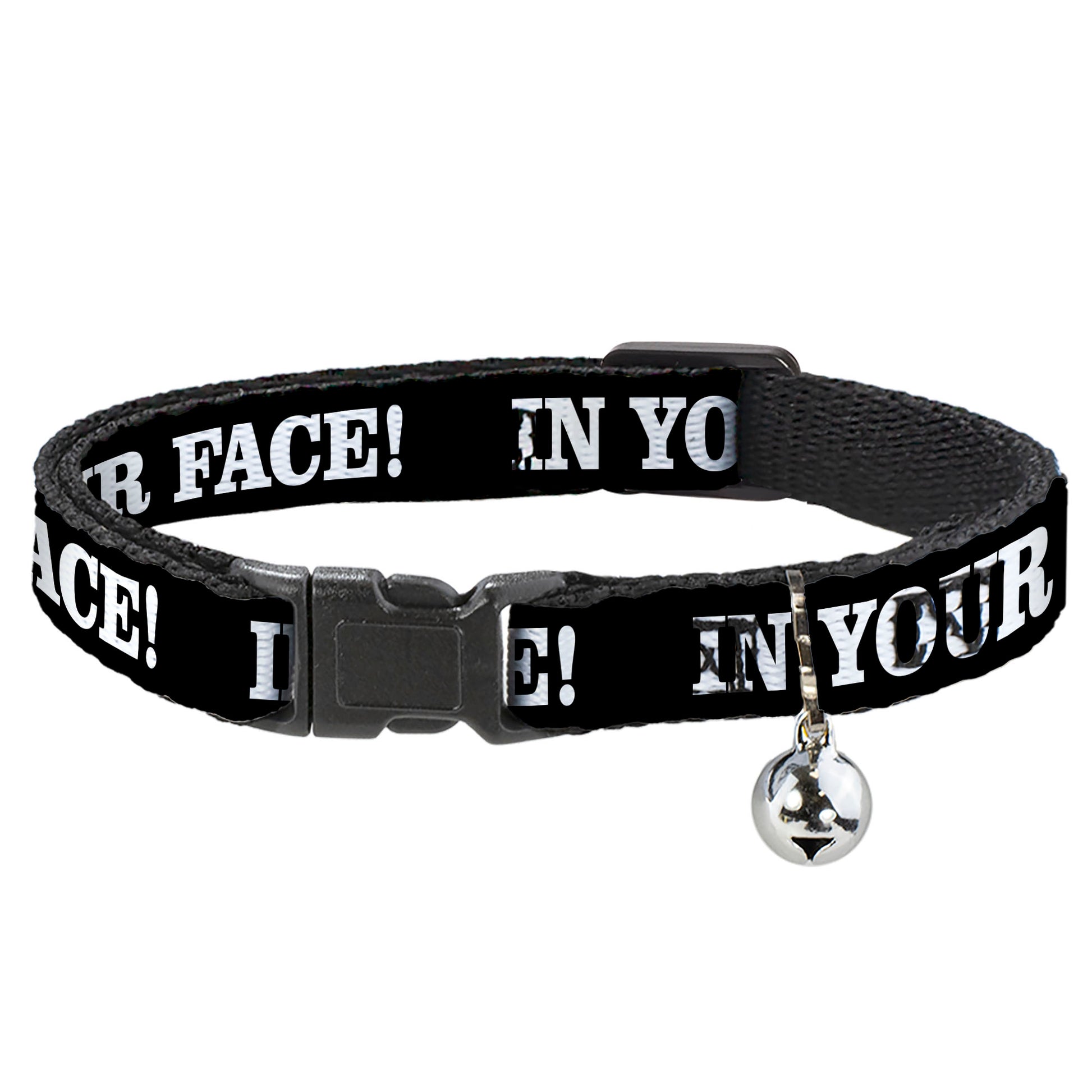 Cat Collar Breakaway - IN YOUR FACE Black White Breakaway Cat Collars Buckle-Down