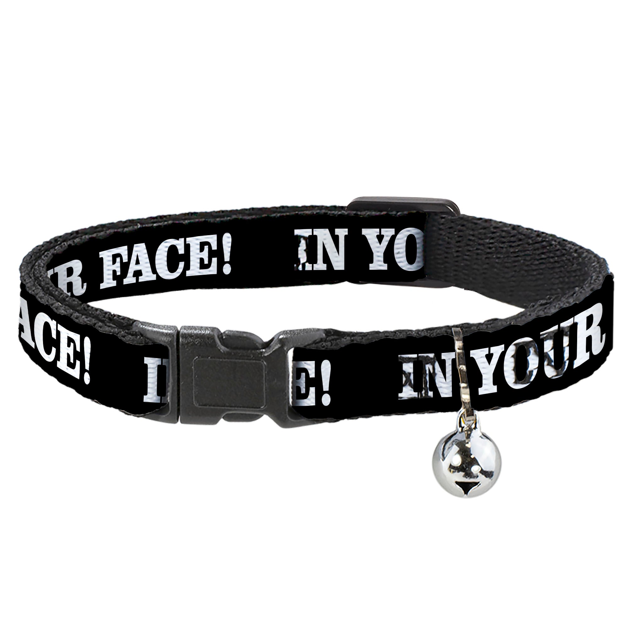 Cat Collar Breakaway - IN YOUR FACE Black White Breakaway Cat Collars Buckle-Down