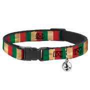 Cat Collar Breakaway - Italy Flag Continuous Vintage Breakaway Cat Collars Buckle-Down