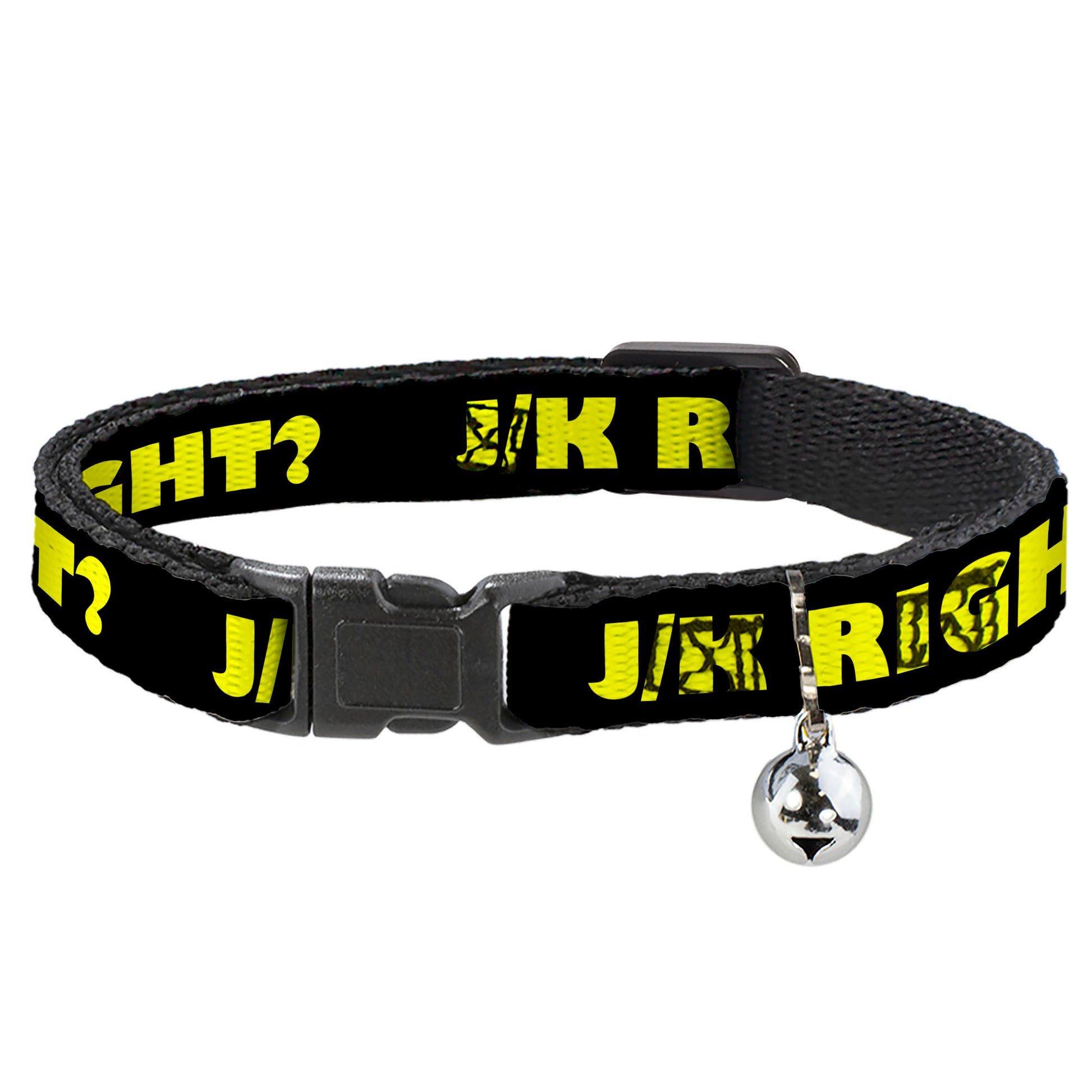 Cat Collar Breakaway - J K RIGHT? Black Yellow Breakaway Cat Collars Buckle-Down
