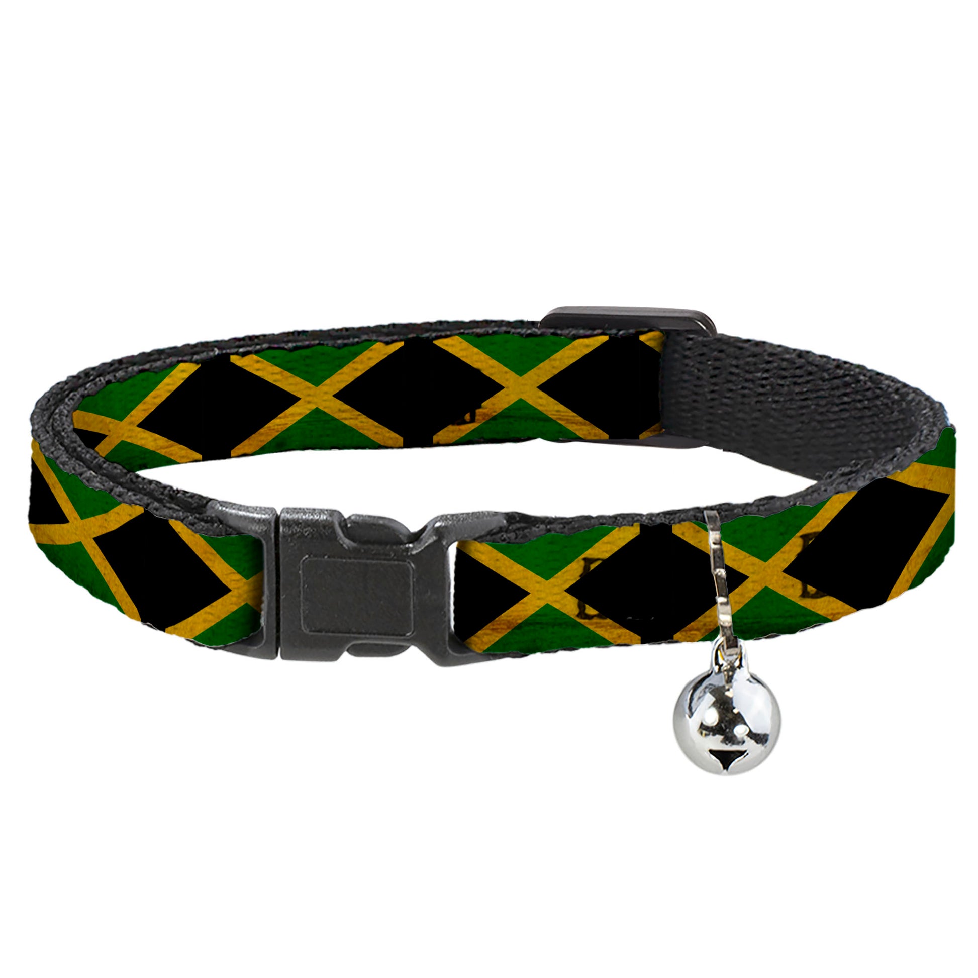 Cat Collar Breakaway - Jamaica Flags Vintage Black Breakaway Cat Collars Buckle-Down