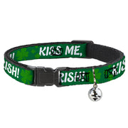 Cat Collar Breakaway - KISS ME, I'M IRISH! Clovers Green White Breakaway Cat Collars Buckle-Down