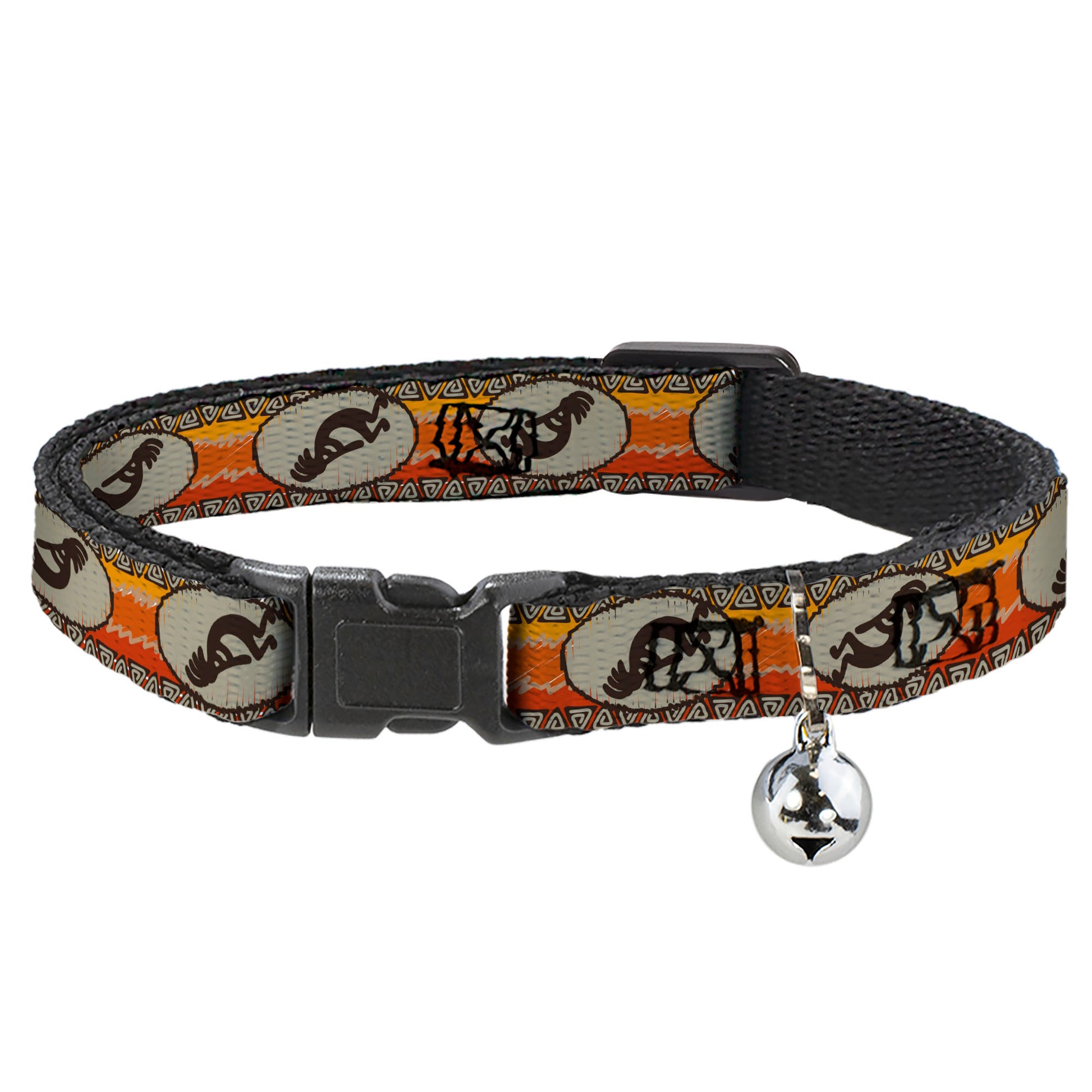 Cat Collar Breakaway - Kokopelli Icon Western Tan Brown Reds Breakaway Cat Collars Buckle-Down