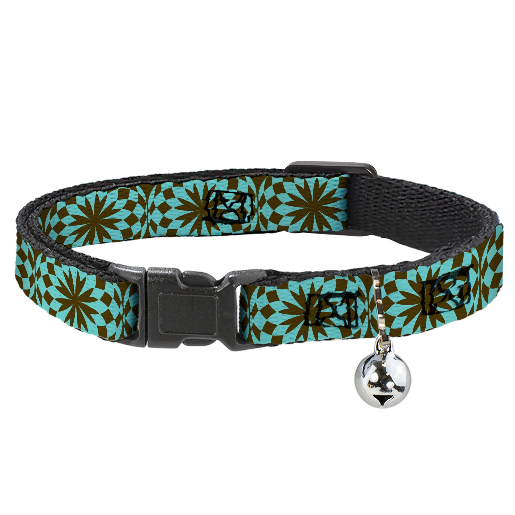 Cat Collar Breakaway - Kaleidoscope Balls Turquoise Brown Breakaway Cat Collars Buckle-Down