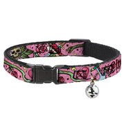Cat Collar Breakaway - Live Hard Die Young Pink Breakaway Cat Collars Buckle-Down