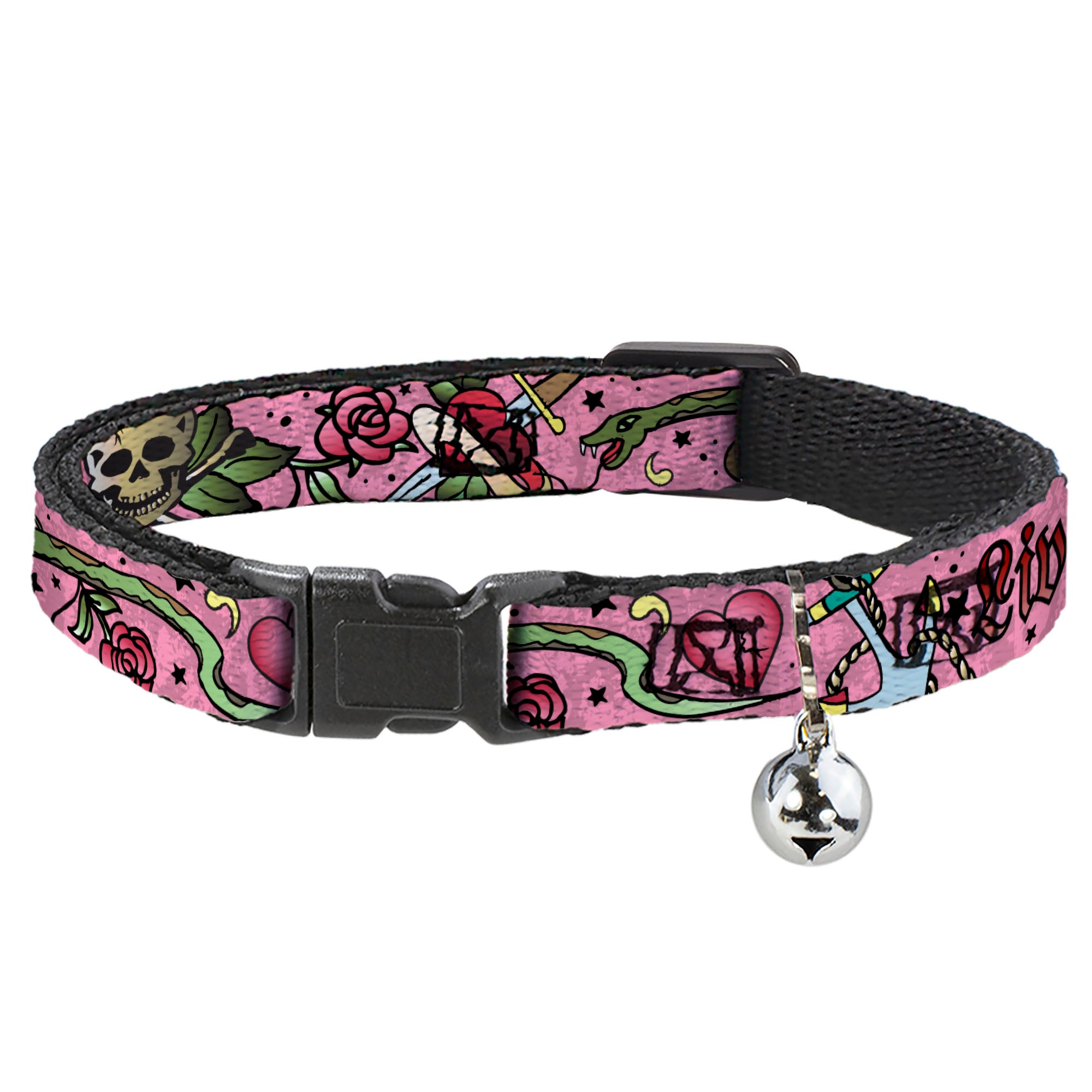 Cat Collar Breakaway - Live Hard Die Young Pink Breakaway Cat Collars Buckle-Down