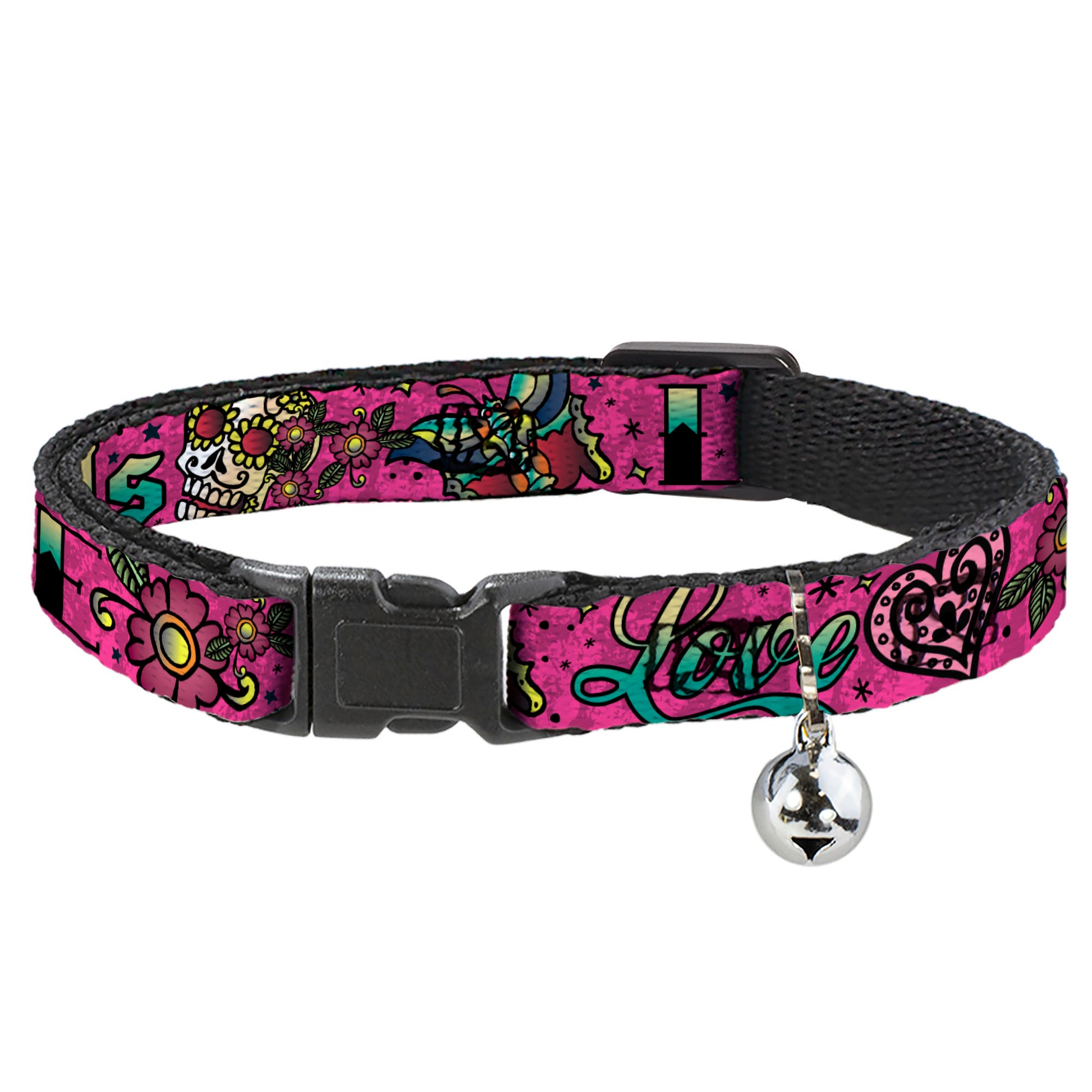 Cat Collar Breakaway - Love Kills Pink Breakaway Cat Collars Buckle-Down