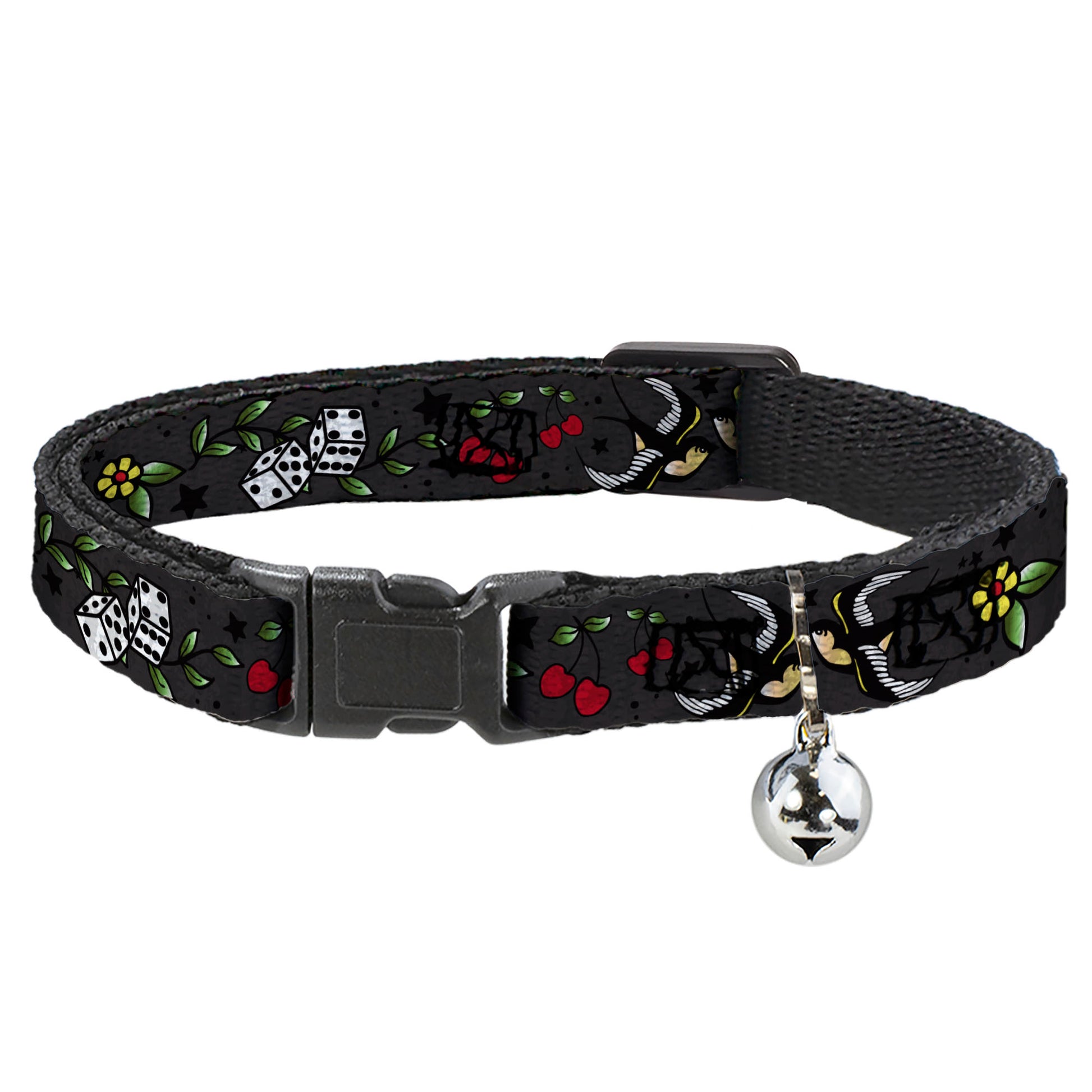 Cat Collar Breakaway - Lucky CLOSE-UP Gray Breakaway Cat Collars Buckle-Down