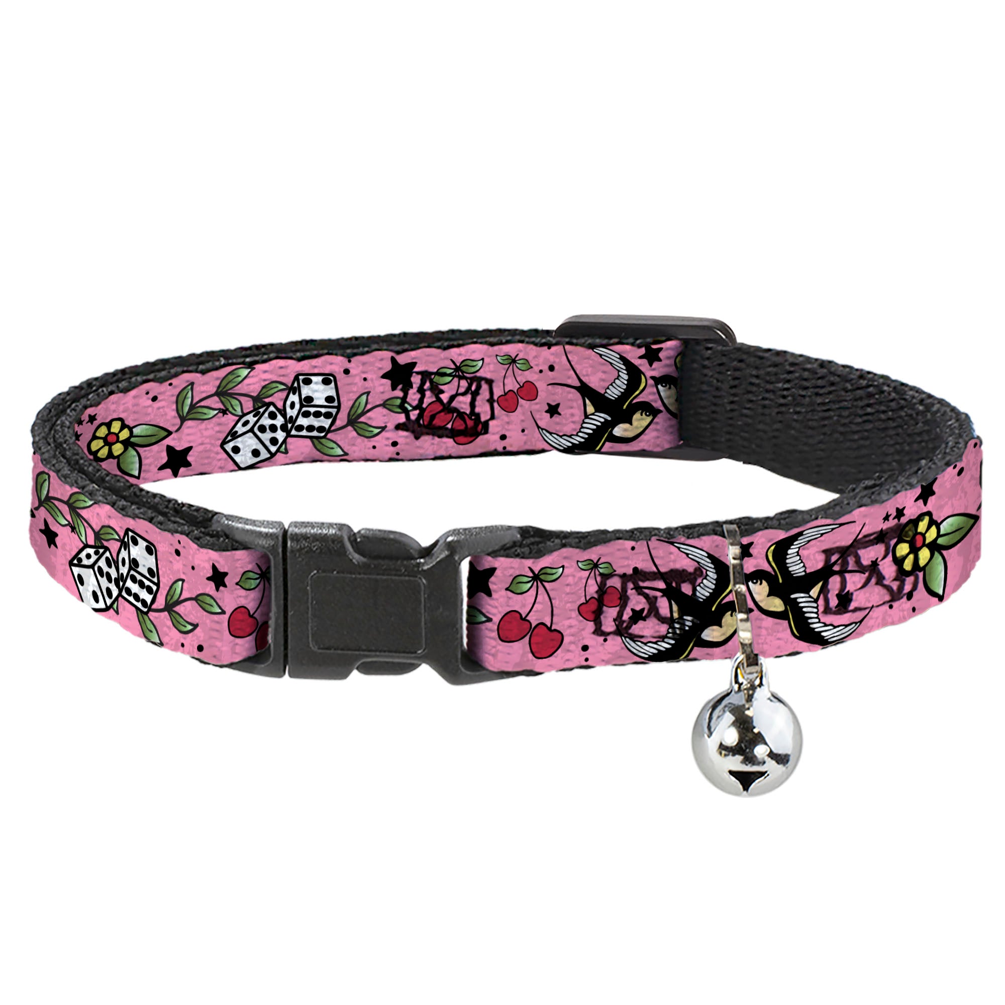 Cat Collar Breakaway - Lucky CLOSE-UP Pink Breakaway Cat Collars Buckle-Down