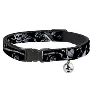 Cat Collar Breakaway - Live Hard Die Young Black White Breakaway Cat Collars Buckle-Down