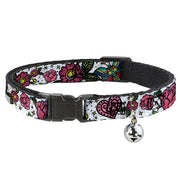 Cat Collar Breakaway - Love Kills CLOSE-UP White Breakaway Cat Collars Buckle-Down