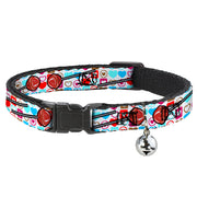 Cat Collar Breakaway - Lollipop Hearts White Breakaway Cat Collars Buckle-Down