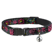 Cat Collar Breakaway - Love Kills CLOSE-UP Gray Breakaway Cat Collars Buckle-Down
