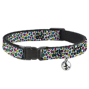 Cat Collar Breakaway - Leopard White Multi Color Breakaway Cat Collars Buckle-Down