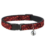 Cat Collar Breakaway - Leaves Swirl Navy Burgundy Breakaway Cat Collars Buckle-Down