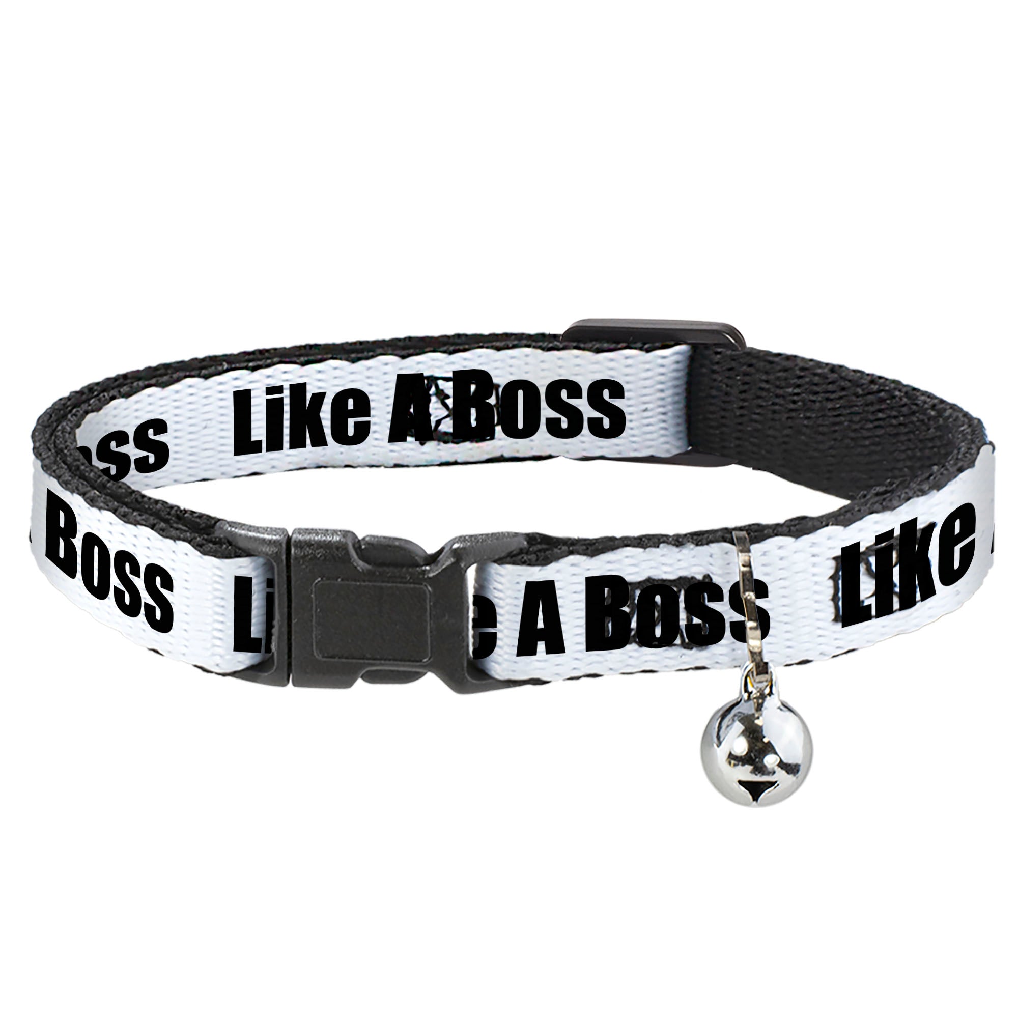 Cat Collar Breakaway - LIKE A BOSS White Black Breakaway Cat Collars Buckle-Down