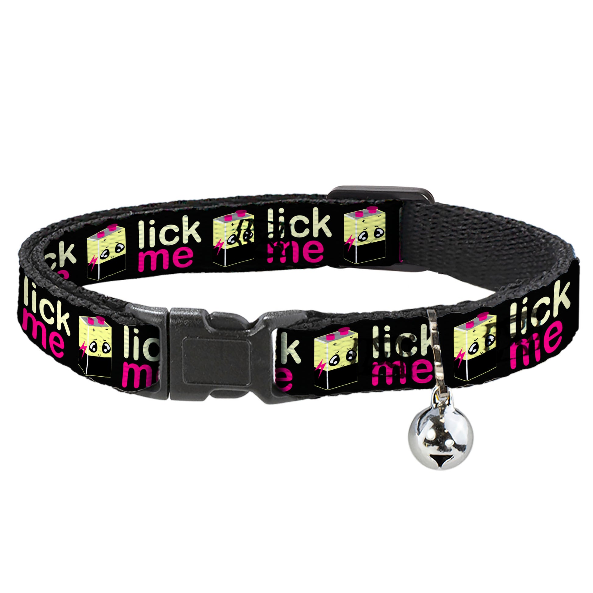 Cat Collar Breakaway - LICK ME Battery Cartoon Breakaway Cat Collars Buckle-Down