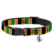Cat Collar Breakaway - Lines Black Gold Pink Green Breakaway Cat Collars Buckle-Down