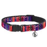Cat Collar Breakaway - Lines Weathered Reds Purples Breakaway Cat Collars Buckle-Down