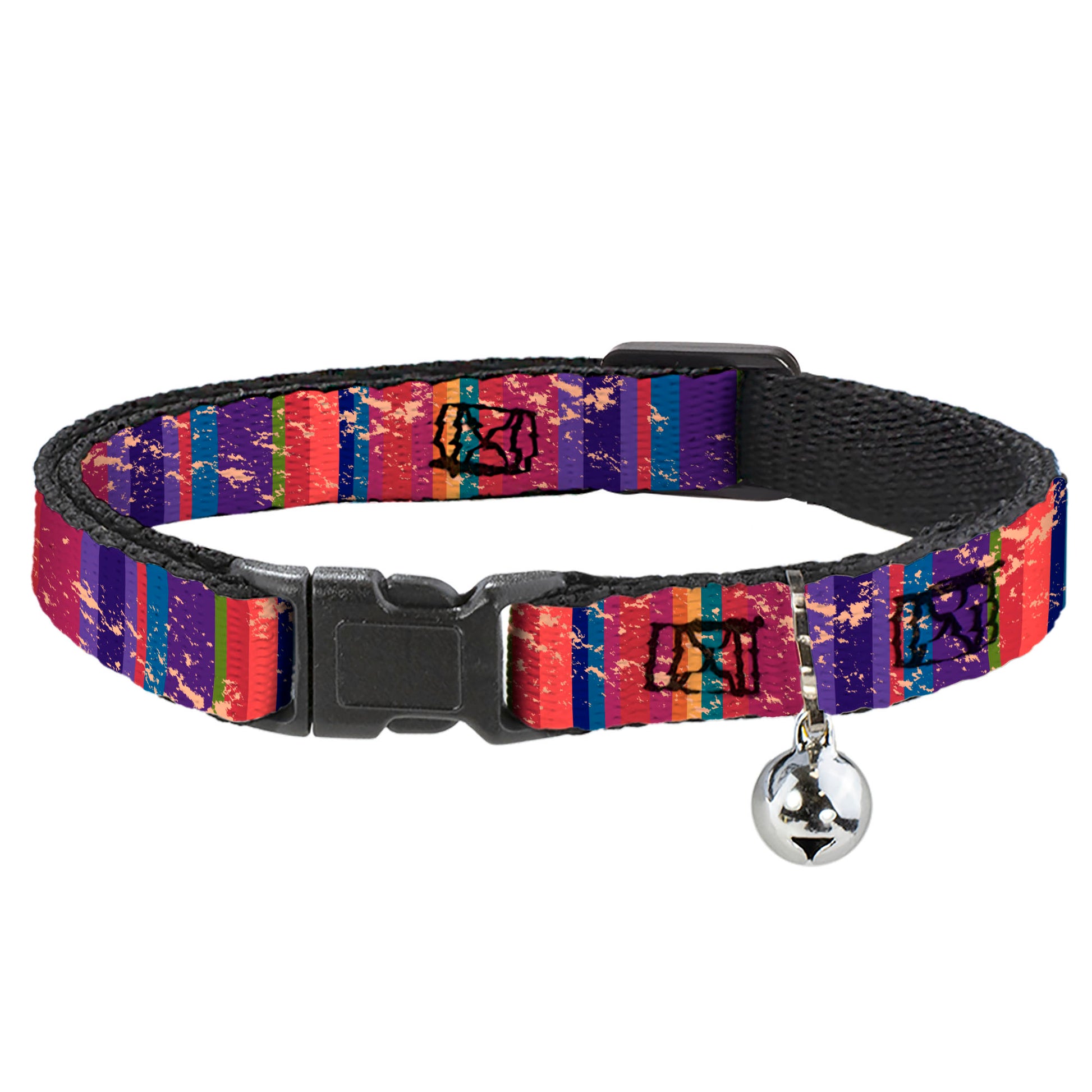 Cat Collar Breakaway - Lines Weathered Reds Purples Breakaway Cat Collars Buckle-Down