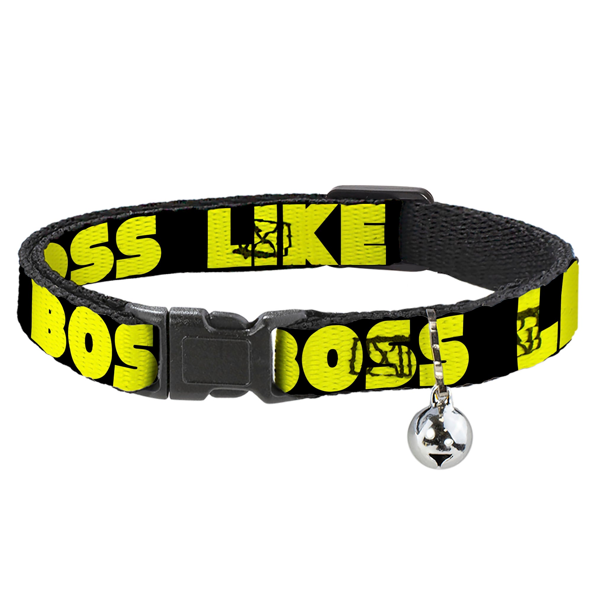 Cat Collar Breakaway - LIKE A BOSS Black Yellow Breakaway Cat Collars Buckle-Down