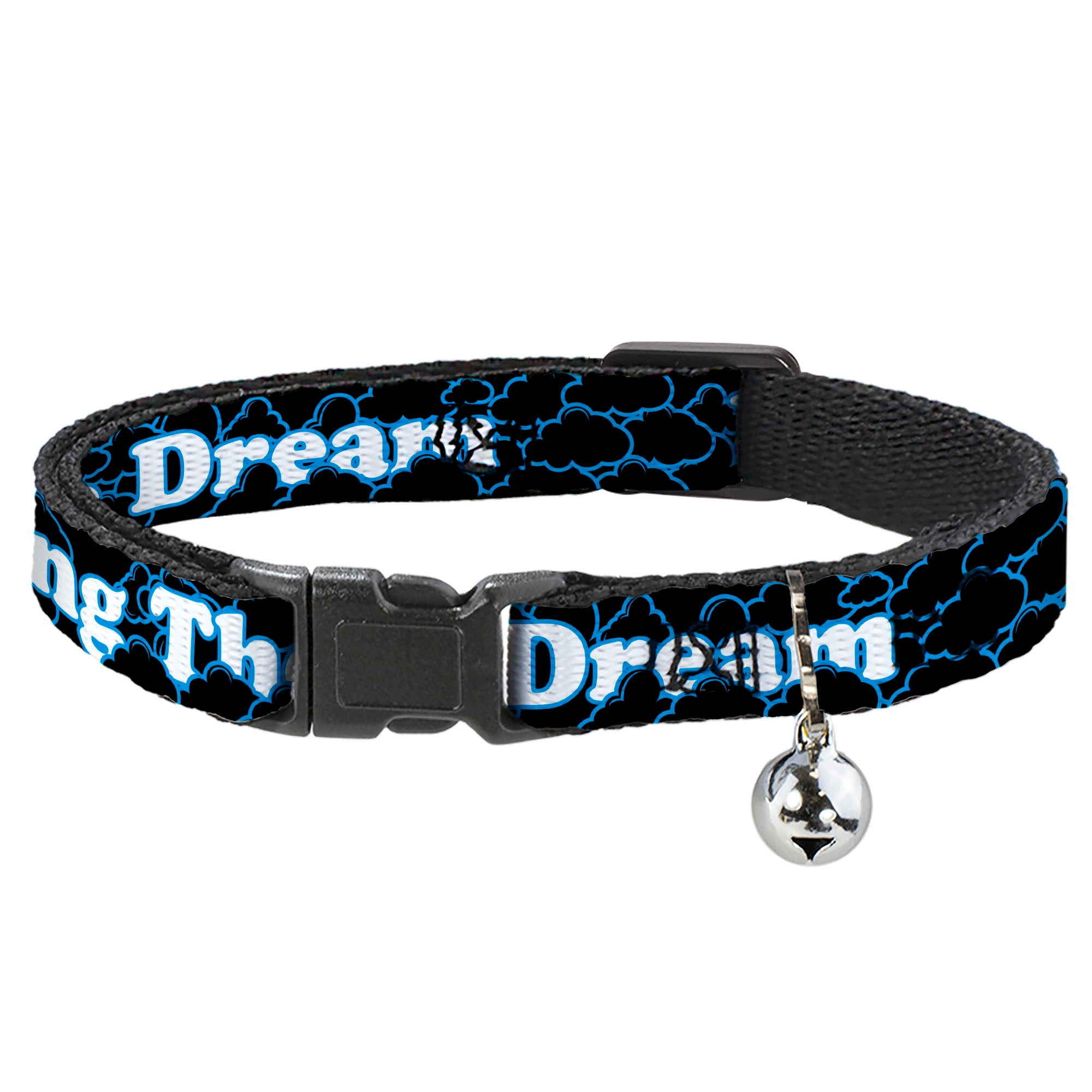 Cat Collar Breakaway - LIVING THE DREAM Clouds Black Blue White Breakaway Cat Collars Buckle-Down