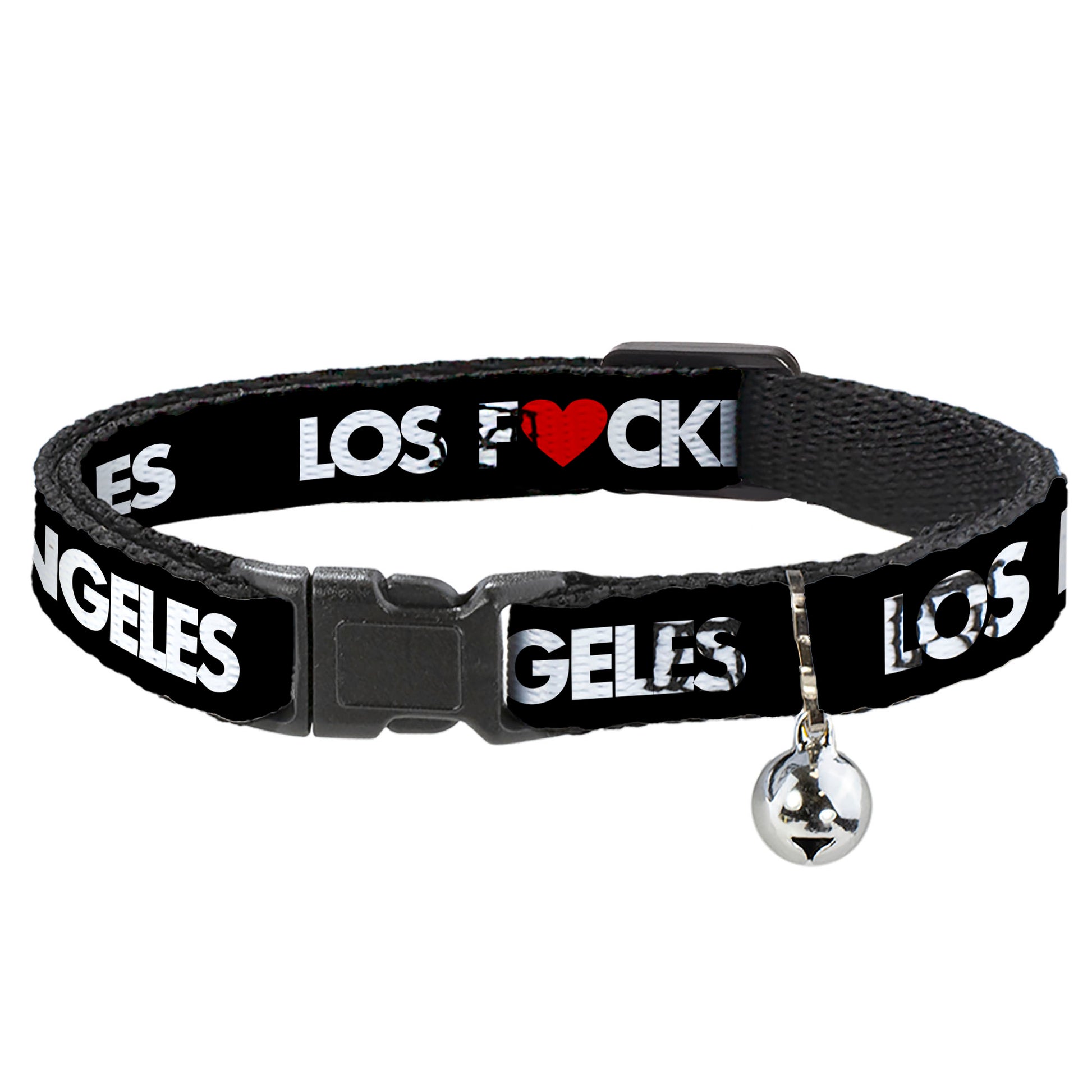 Cat Collar Breakaway - LOS F*CKIN' ANGELES Heart Black White Red Breakaway Cat Collars Buckle-Down