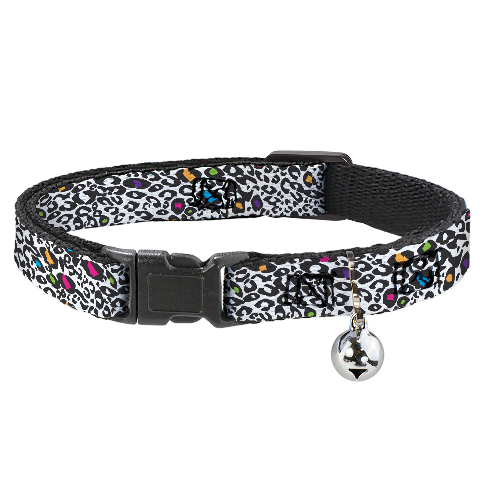 Cat Collar Breakaway - Leopard White Black Multi Color Breakaway Cat Collars Buckle-Down