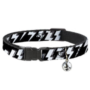 Cat Collar Breakaway - Lightning Bolts Sketch Black White Breakaway Cat Collars Buckle-Down