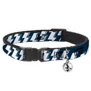Cat Collar Breakaway - Lightning Bolts Sketch Navy White Breakaway Cat Collars Buckle-Down