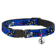 Cat Collar Breakaway - Lucky CLOSE-UP Blue Breakaway Cat Collars Buckle-Down