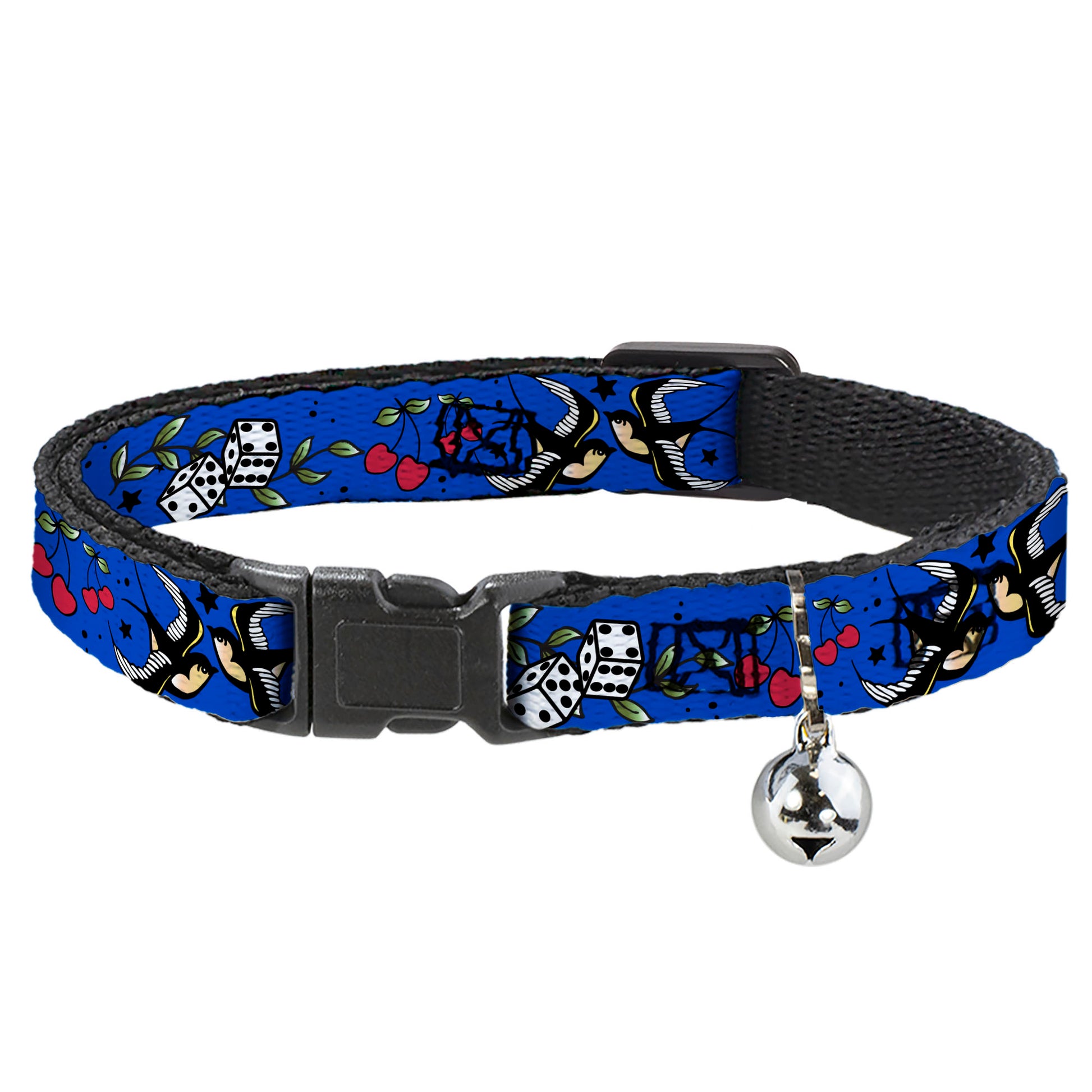 Cat Collar Breakaway - Lucky CLOSE-UP Blue Breakaway Cat Collars Buckle-Down