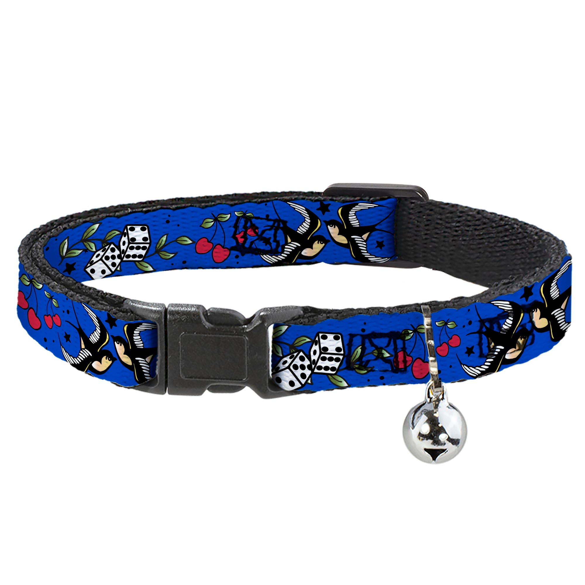 Cat Collar Breakaway - Lucky CLOSE-UP Blue Breakaway Cat Collars Buckle-Down