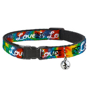 Cat Collar Breakaway - LOVE IS LOVE BD Tie Dye White Breakaway Cat Collars Buckle-Down