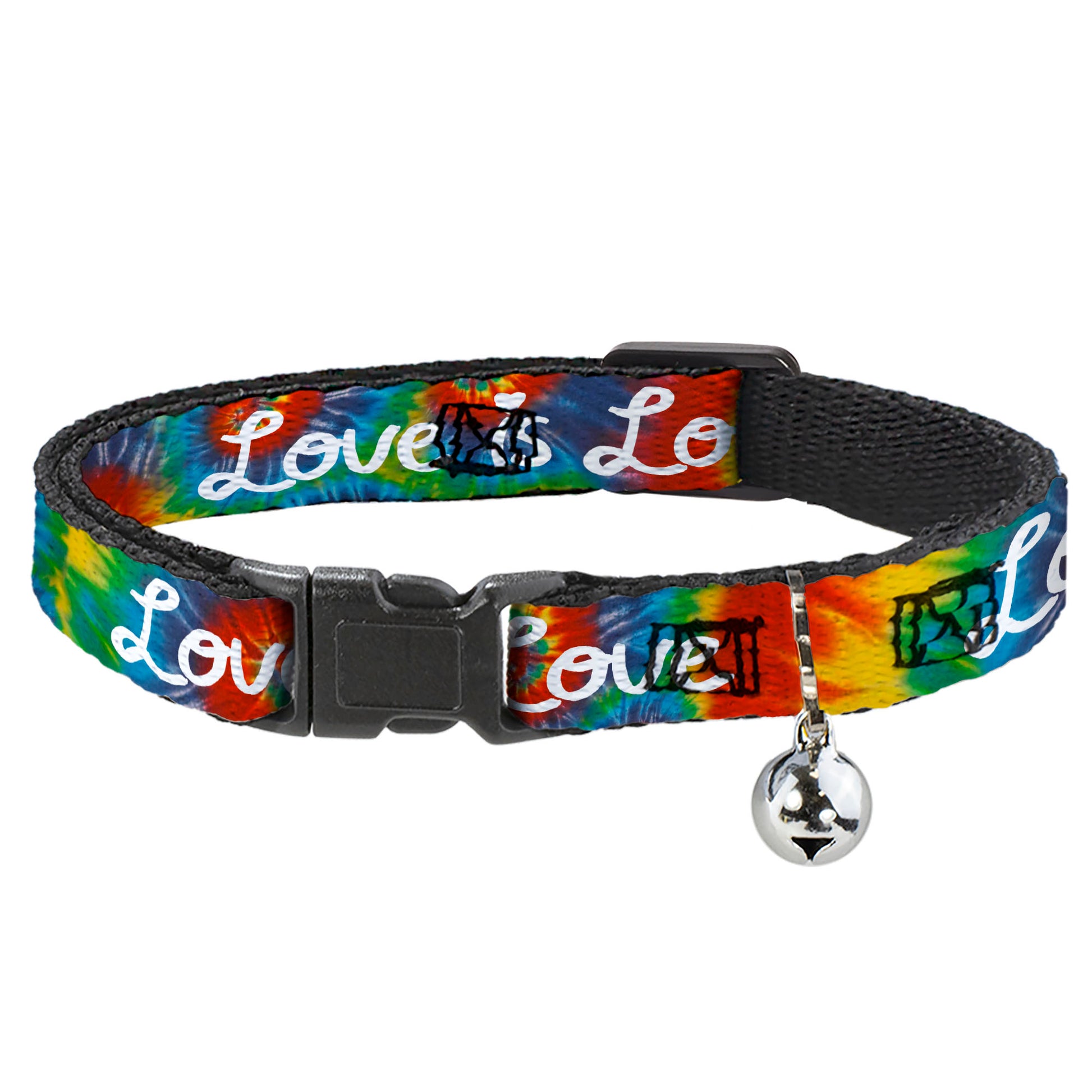 Cat Collar Breakaway - LOVE IS LOVE BD Tie Dye White Breakaway Cat Collars Buckle-Down