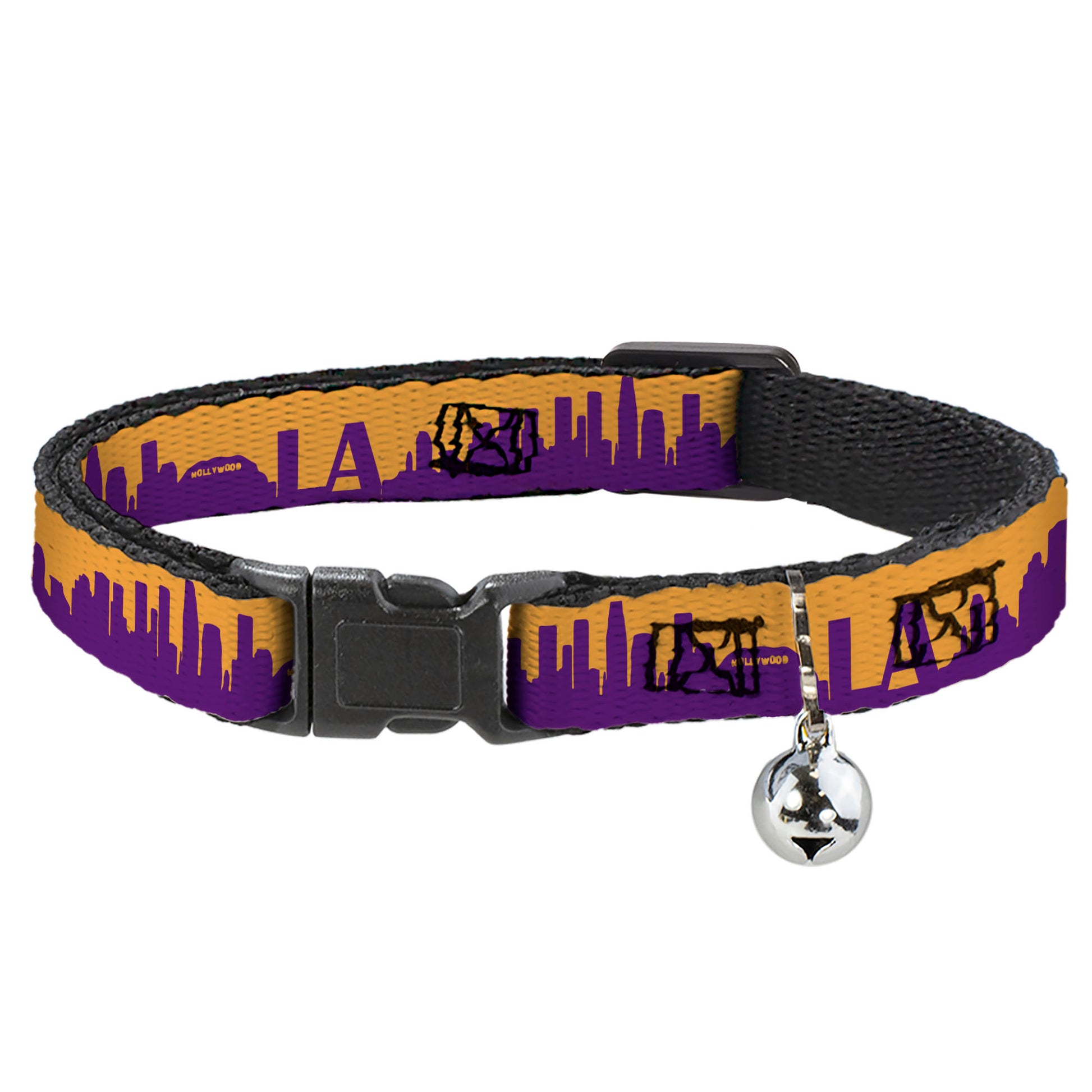Cat Collar Breakaway - Los Angeles Solid Skyline LA Gold Purple Breakaway Cat Collars Buckle-Down