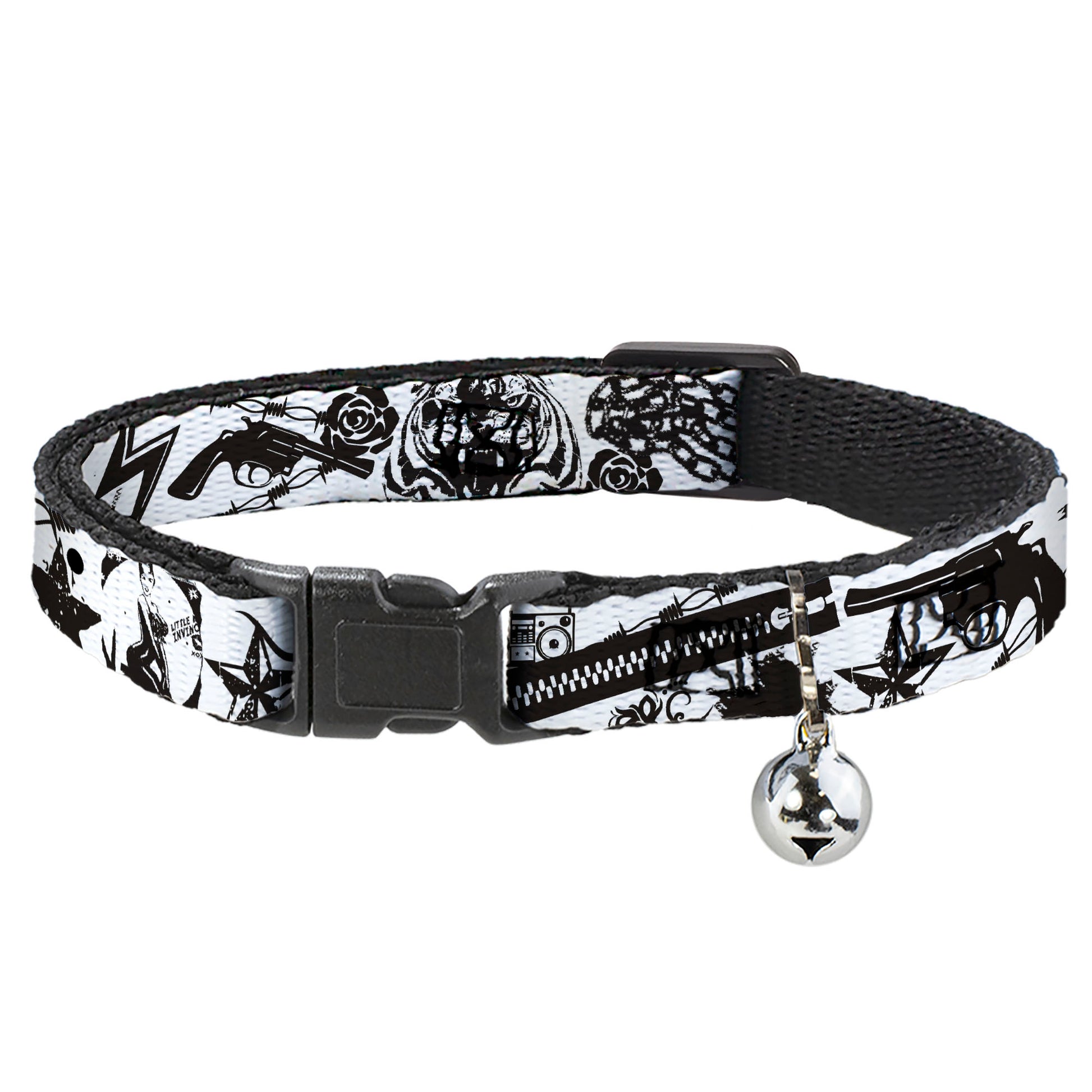 Cat Collar Breakaway - Madness White Black Breakaway Cat Collars Buckle-Down