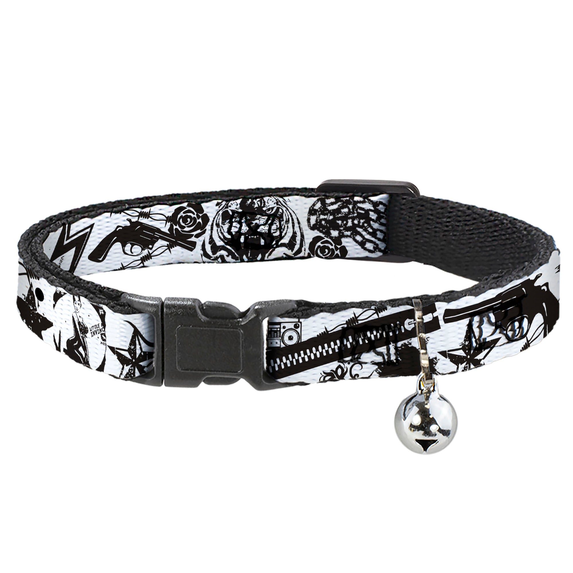 Cat Collar Breakaway - Madness White Black Breakaway Cat Collars Buckle-Down