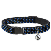 Cat Collar Breakaway - Mini Polka Dots Black Blue Gray Breakaway Cat Collars Buckle-Down