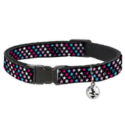 Cat Collar Breakaway - Mini Stars Black Pink Blue White Breakaway Cat Collars Buckle-Down