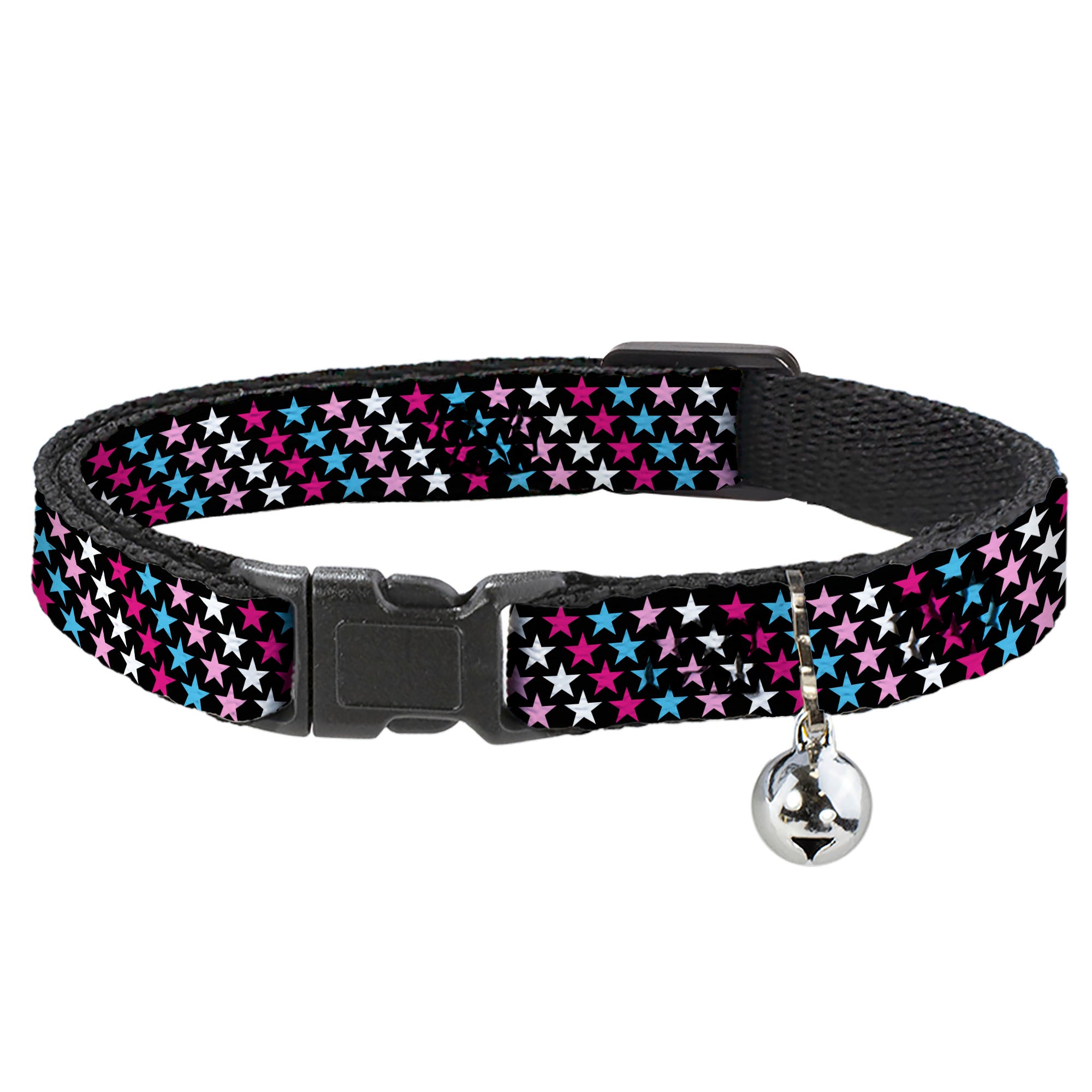 Cat Collar Breakaway - Mini Stars Black Pink Blue White Breakaway Cat Collars Buckle-Down