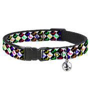 Cat Collar Breakaway - Mud Flap Girl Diamonds Black White Multi Neon Breakaway Cat Collars Buckle-Down