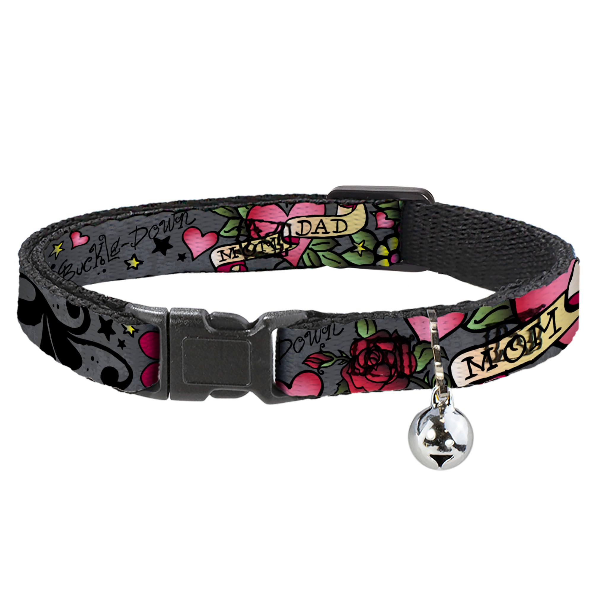 Cat Collar Breakaway - Mom & Dad Gray Breakaway Cat Collars Buckle-Down